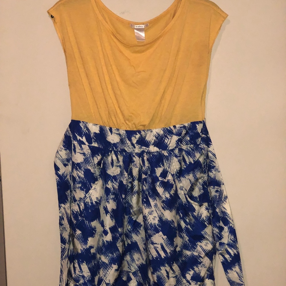 Yellow and blue dress